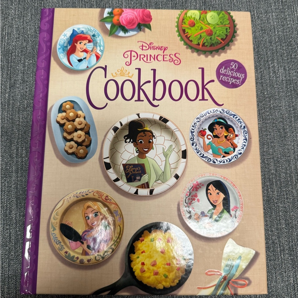 Disney Princess Cookbook with Purple and Cream Accents